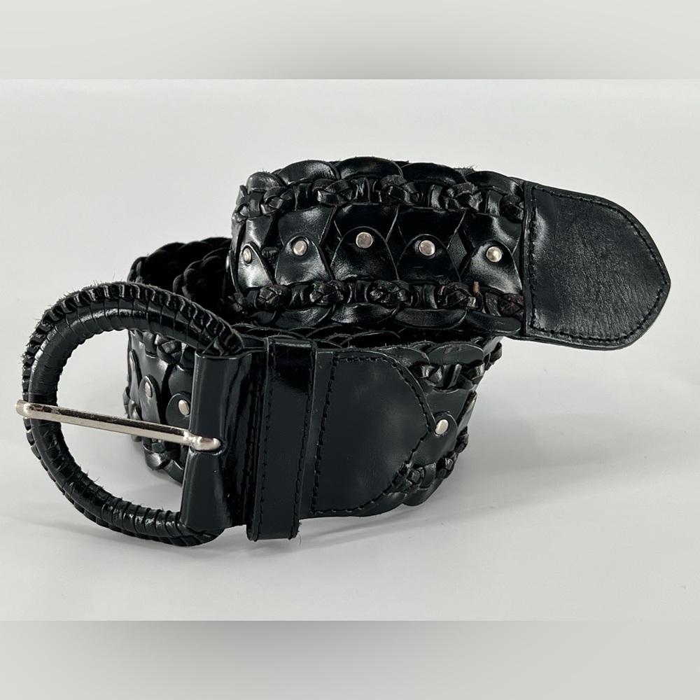 Coldwater Creek Braided Leather Studded Belt L‎
